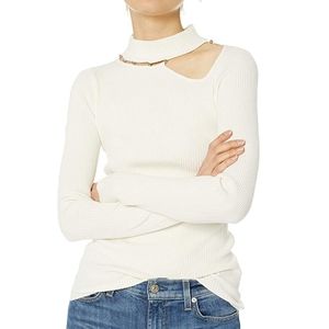 Guess Holly White Beaded Long Sleeve Sweater